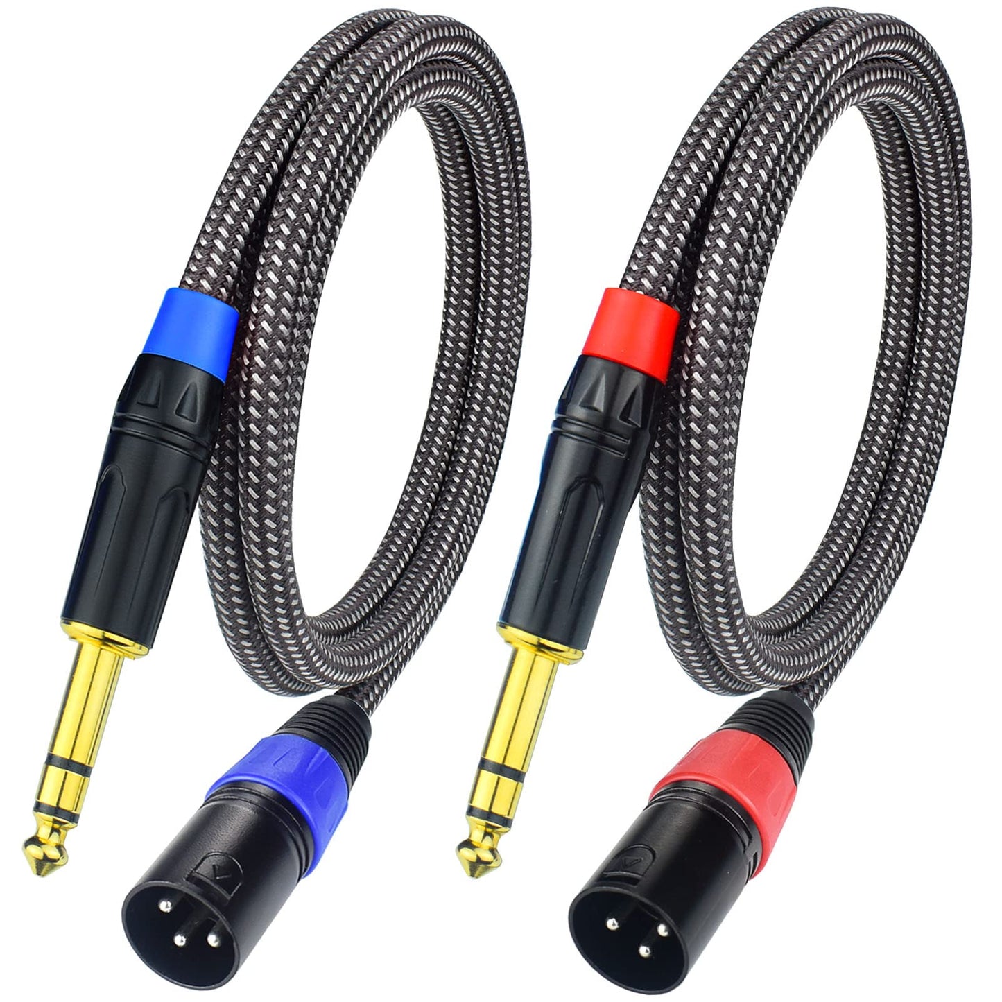 Ihurllu Balanced 1/4 Trs To Xlr Male Patch Cable, 10Feet Quarter Inch 6.35Mm To 3Pin Xlr Male Microphone Cable, Heavy Duty Nylon