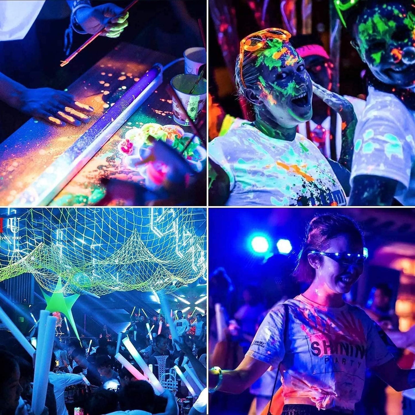 YANYCN 800W 2 Pack LED Black Light,395nm to 405nm Big UV Blacklight, IP66 Waterproof Black Flood Light Outdoor with Plug and Switch,Neon Glow for Glow Party, Fluorescent Poster, Body Paint,Halloween
