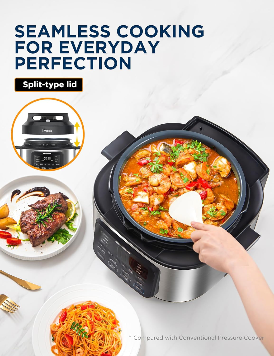 Widemax 12-In-1 Electric Pressure Cooker, 6.5 Quart, 12 Presets, Multi-Functional Programmable Slow Cooker, Rice Cooker, Steamer, Sauté Pan, Cake, Yogurt, Warmer and More