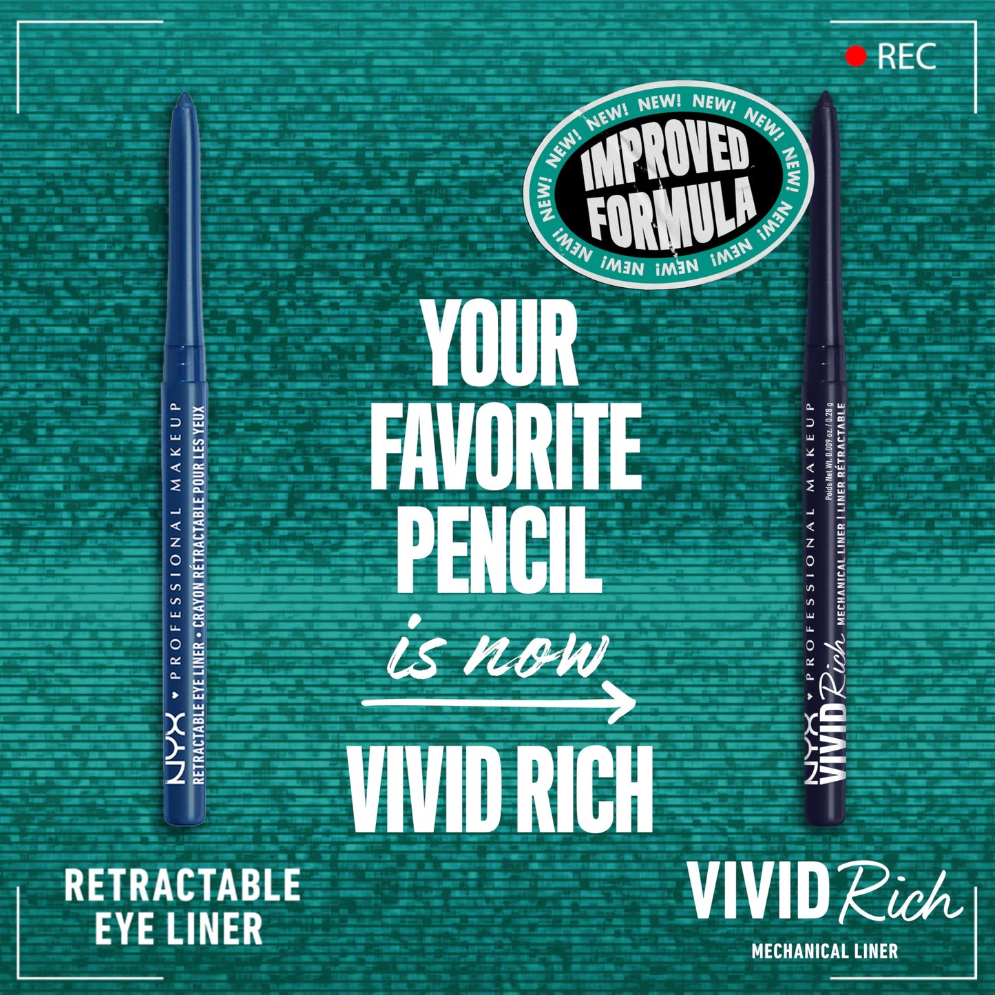 NYX PROFESSIONAL MAKEUP Mechanical Eye Pencil, Vivid Rich Mechanical, Creamy Retractable Eyeliner - Sapphire Bling, Deep Blue Ey