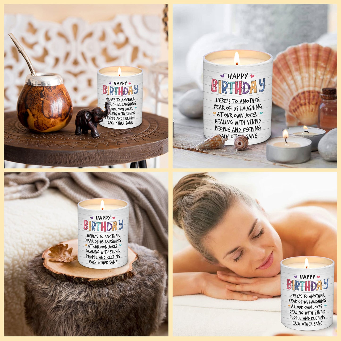 Unique Birthday Gifts for Women Friendship - Gifts for Best Friend Woman, Happy Birthday Candles for Bestie - BFF Gift for Women, Happy Birthday Gift for Friend Scented Candles