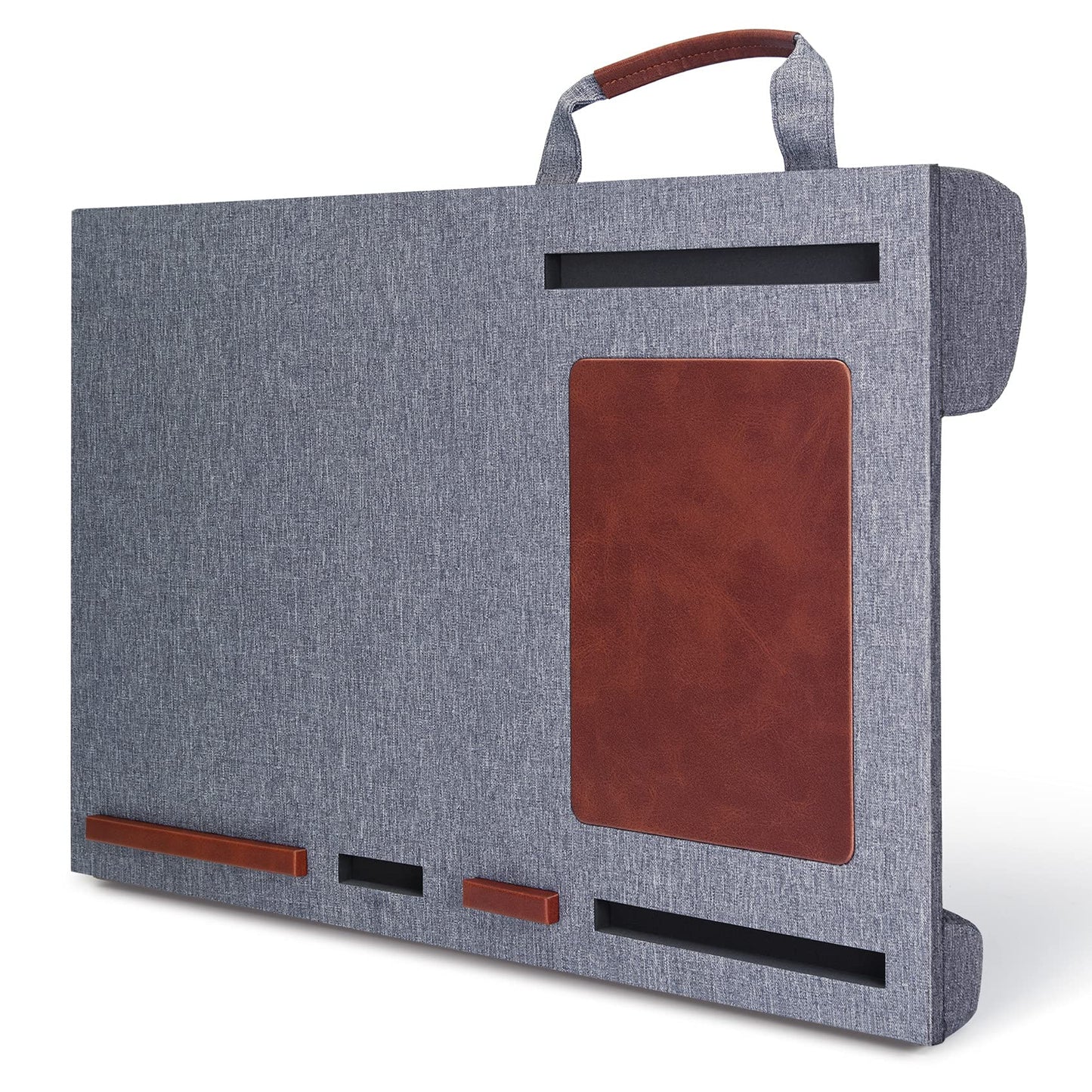 Lap Desk - Fits up to 15.6 inch Laptop Desk, Built in Mouse Pad Portable Lap Stand Lightweight Laptop Table with Phone Holder, Lap Desk Stand for Bed Sofa Home Office, Grey