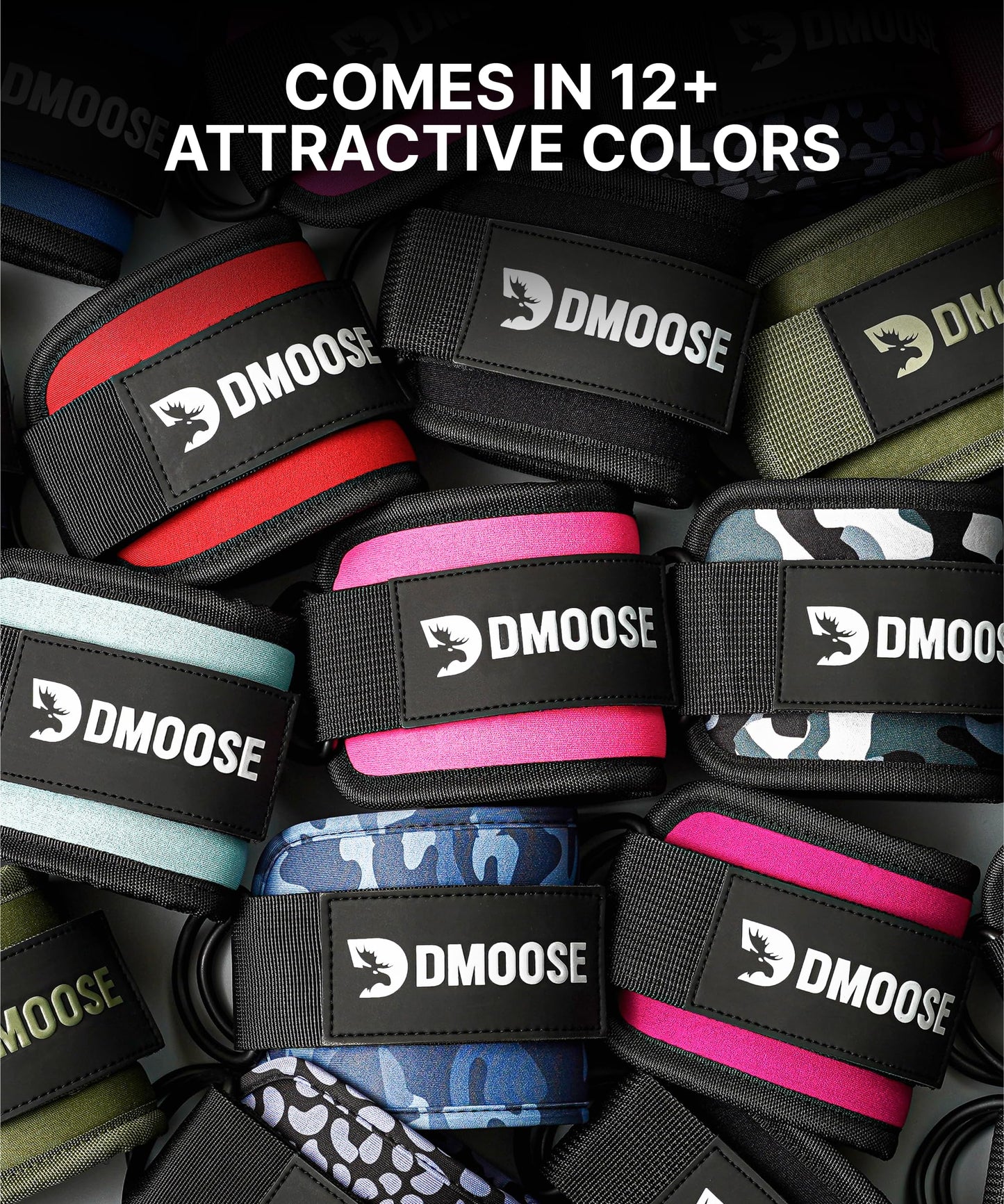 DMoose Fitness Ankle Straps for Cable Machines - One Size Fit Premium Padding, Glute Kickback Ankle Strap for Women & Men, Cable Attachments for Gym & Booty Workouts (Baby Blue - Single)