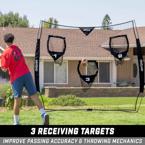 GoSports 8 x 8 ft Football Throwing Net - Black