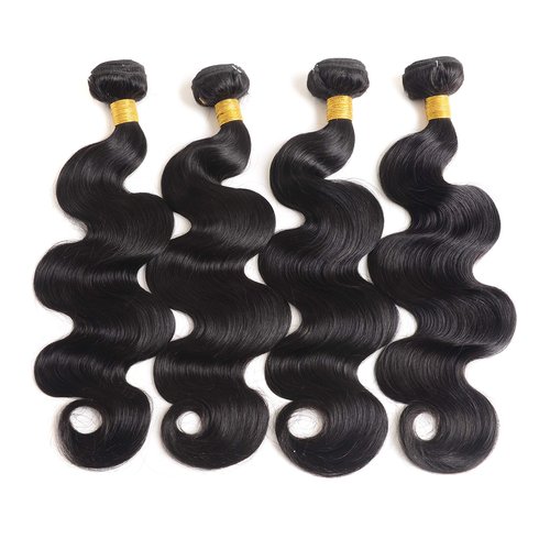 Hoyrhra 14A Human Hair Bundles 14 16 18 20 inch 4 Bundles Human Hair 100% Unprocessed Brazilian Virgin Hair Bundles Deals Quick Weaves Hair Extensions