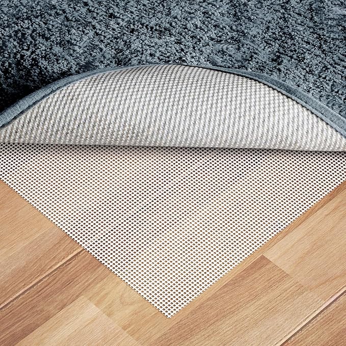 Silicone Non-Slip Rug Pad, Anti Skid Thin Area Rug Pad Gripper, Under Carpet Rug Mats for Hardwood Surface Floors, Keep Rugs in Place-2x6 Ft