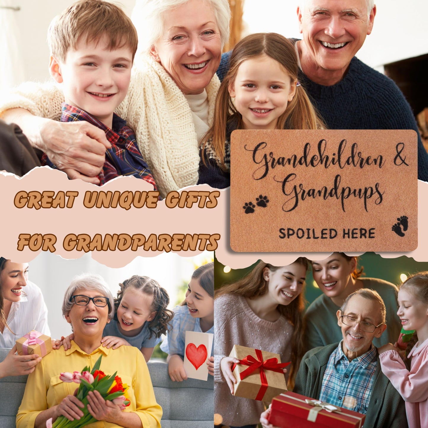 PLUJOYS Grandma Gifts,Nana Gifts,Gifts for Grandparents,Grandpa Gifts,Grandma Grandpa Birthday Gifts,Gigi Grandma Gifts from Granddaughter Grandchildren Grandson Grankids,Doormats Home Decor