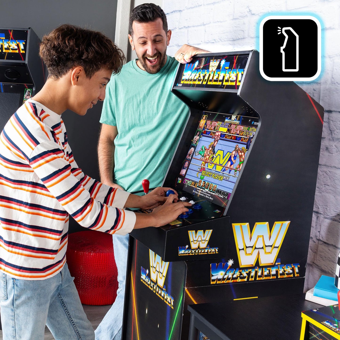 Arcade Classics - WWE Ultra Series Game Machine, 5 Games, 17" Liquid Crystal Screen - Indoor Cabinet, Retro, Gaming Console, Basement Decoration, Man Cave