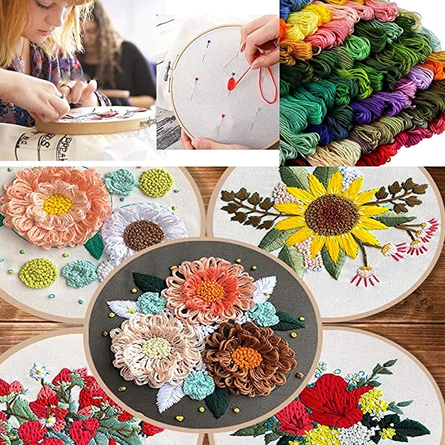 200pcs+ Embroidery Floss kit, Friendship Bracelet String Kit with Organizer Box-Included 100pcs Friendship Bracelet Floss Thread,Cross Stitch Kits Xmas Gifts