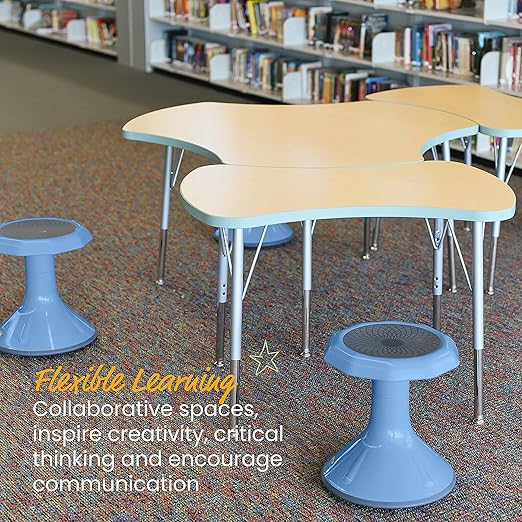 ECR4Kids ACE Active Core Engagement Wobble Stool, 15-Inch Seat Height, Flexible Seating, Powder Blue