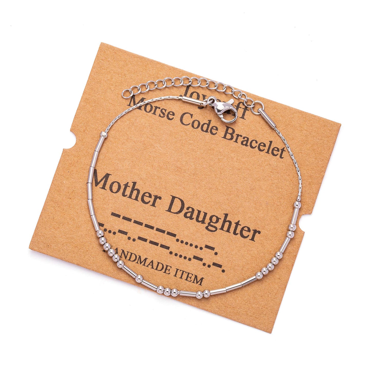 JoycuFF Mother Daughter Morse Code Bracelets for Women Motivational Christmas Birthday Mother 's Day Gifts for Mom Daughter Enco