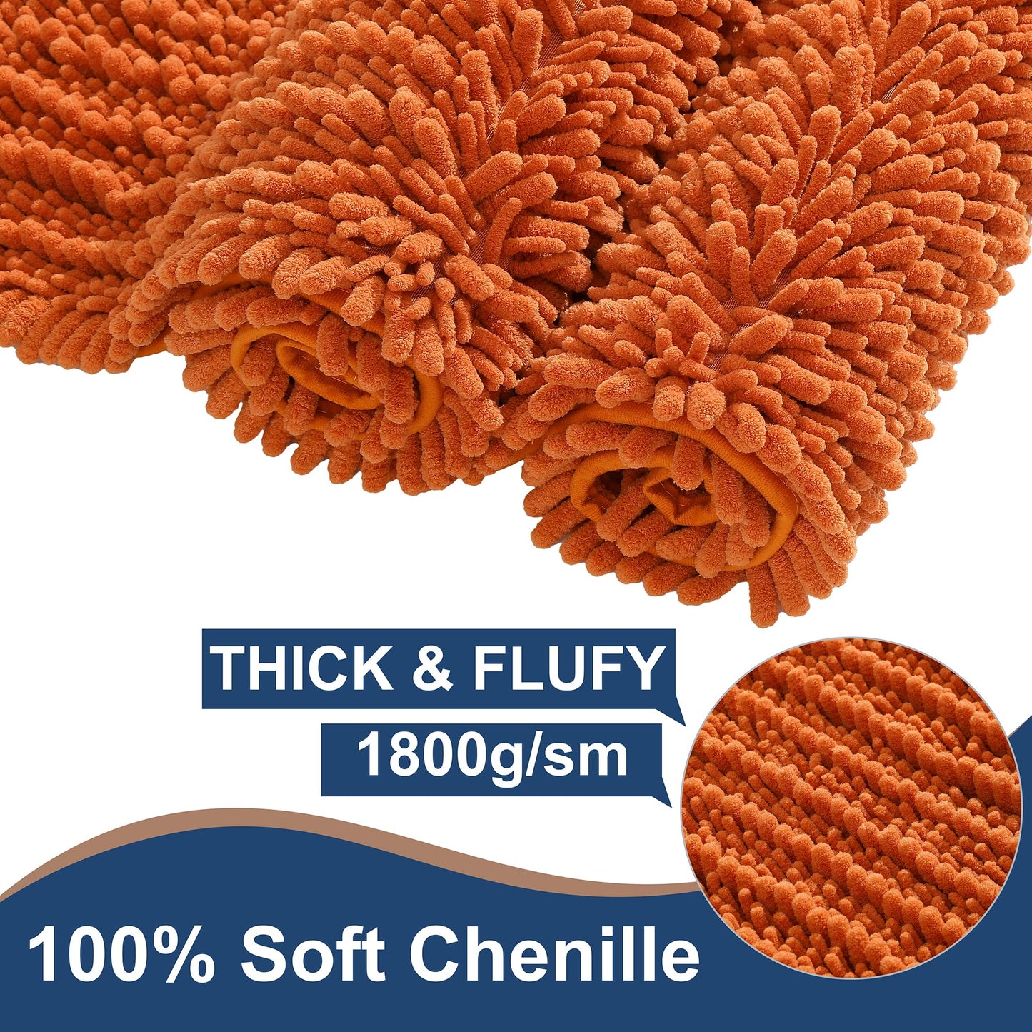 FLOLEOPA Soft Plush Microfiber Bathroom Rugs, Absorbent Bath Rugs Non Skid Machine Wash Dry Bath Mats for Tub,Shower and Bath Room Floor Mats(Burnt Orange,17x24 inches)