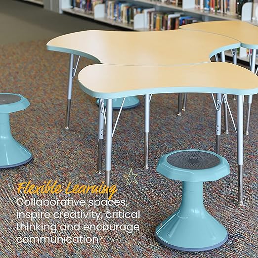 ECR4Kids ACE Active Core Engagement Wobble Stool, 15-Inch Seat Height, Flexible Seating, Seafoam