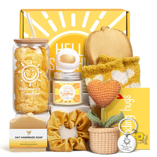 EIRNAY Gifts for Women, Unique Birthday Gifts for Women 11pcs Get Well Soon Sending Sunshine Gift Basket Cheer Up Box for Her, Best Friends,Mom,Sister, Wife Christmas Basket Gifts