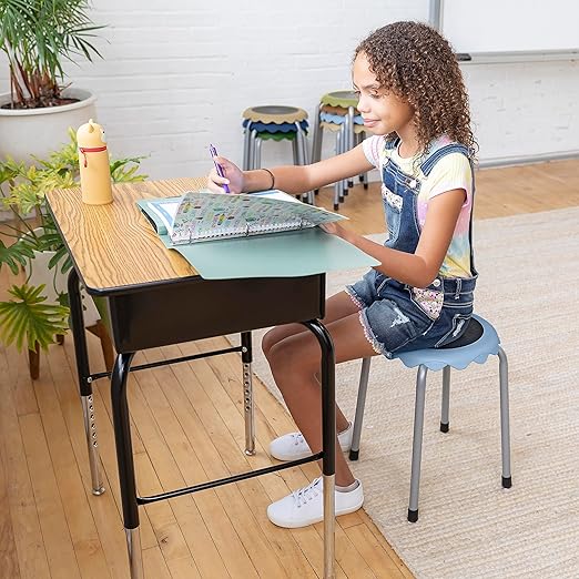 ECR4Kids Daisy Stackable Stool Set, Flexible Seating, Earthtone, 8-Piece