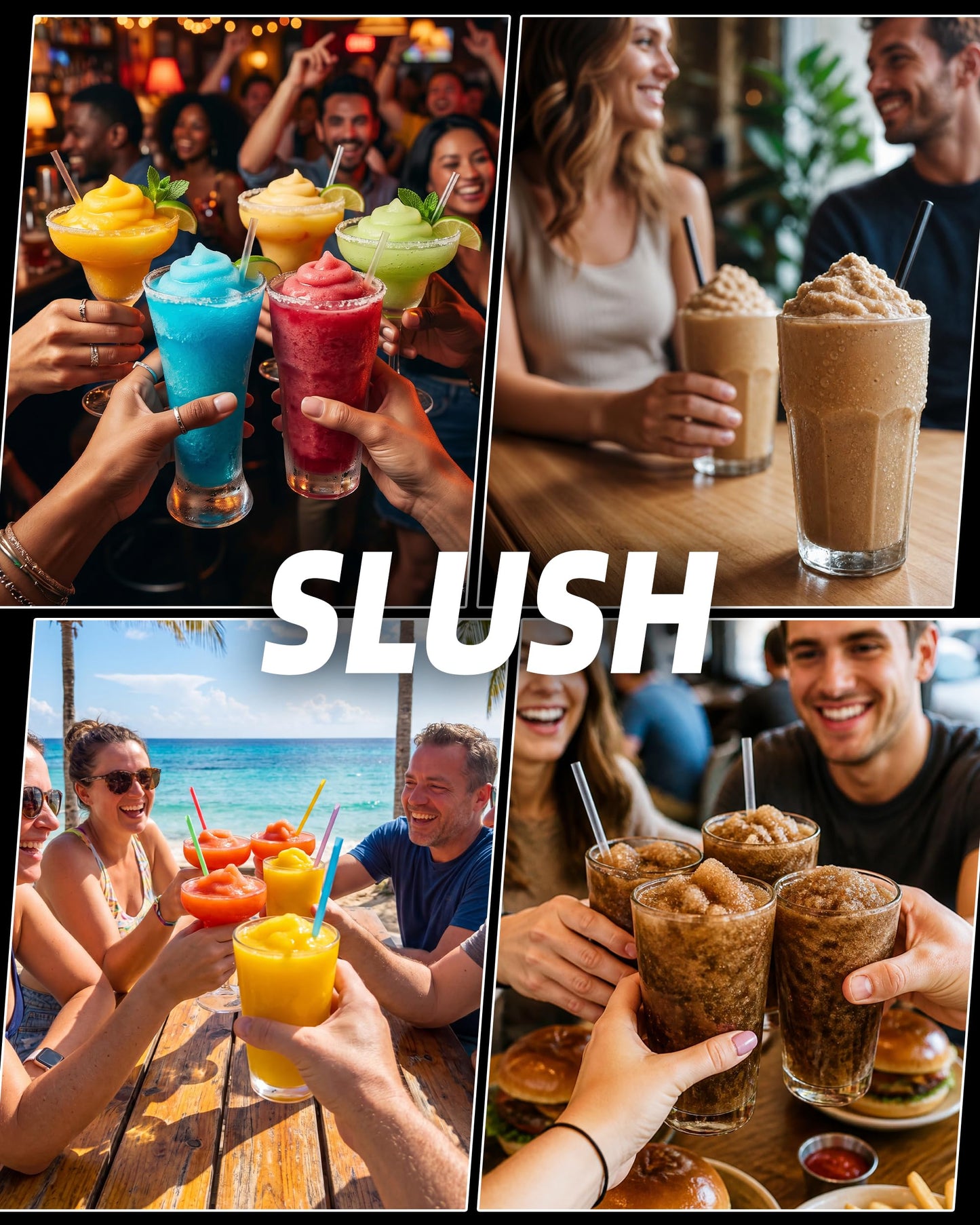 GSEICE Commercial Slushy Machine 12Gal/45L for Cafe Restant,3 Tank Frozen Drink Maker Slushie Margarita Frappe Dispenser