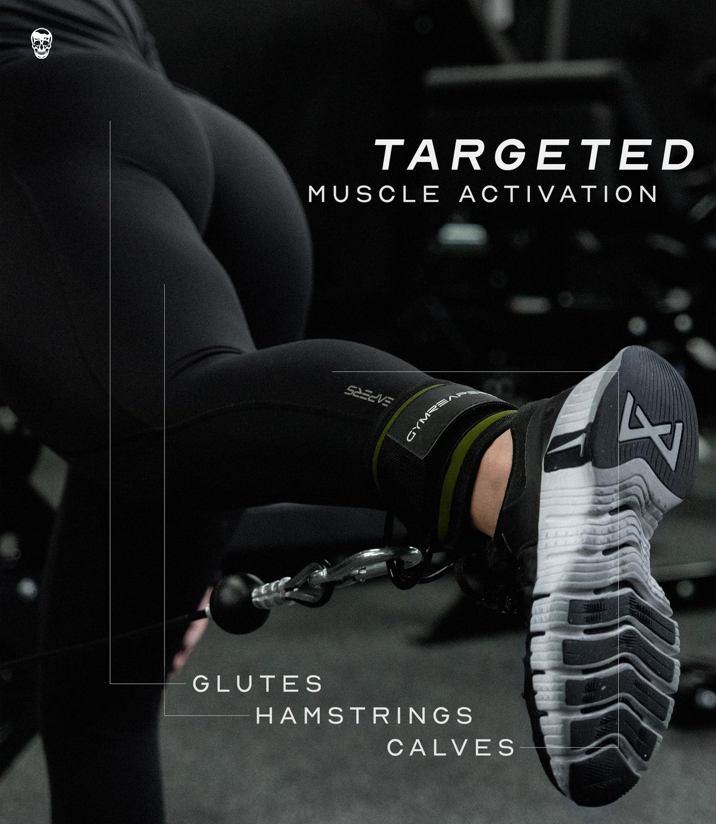Gymreapers Ankle Strap (Single) For Cable Machine Kickbacks, Glute Workouts, Lower Body Exercises - Adjustable Leg Strap with Neoprene Padding (Ranger Green, Single)