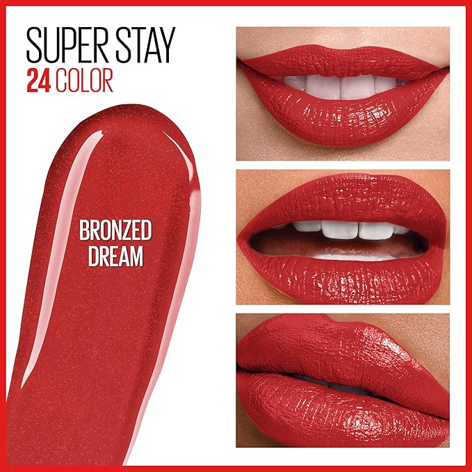 MAYBELLINE Super Stay 24 2-step Long Lasting Liquid Lipstick and Lip Balm, 920 Bronzed Dream, 1 count