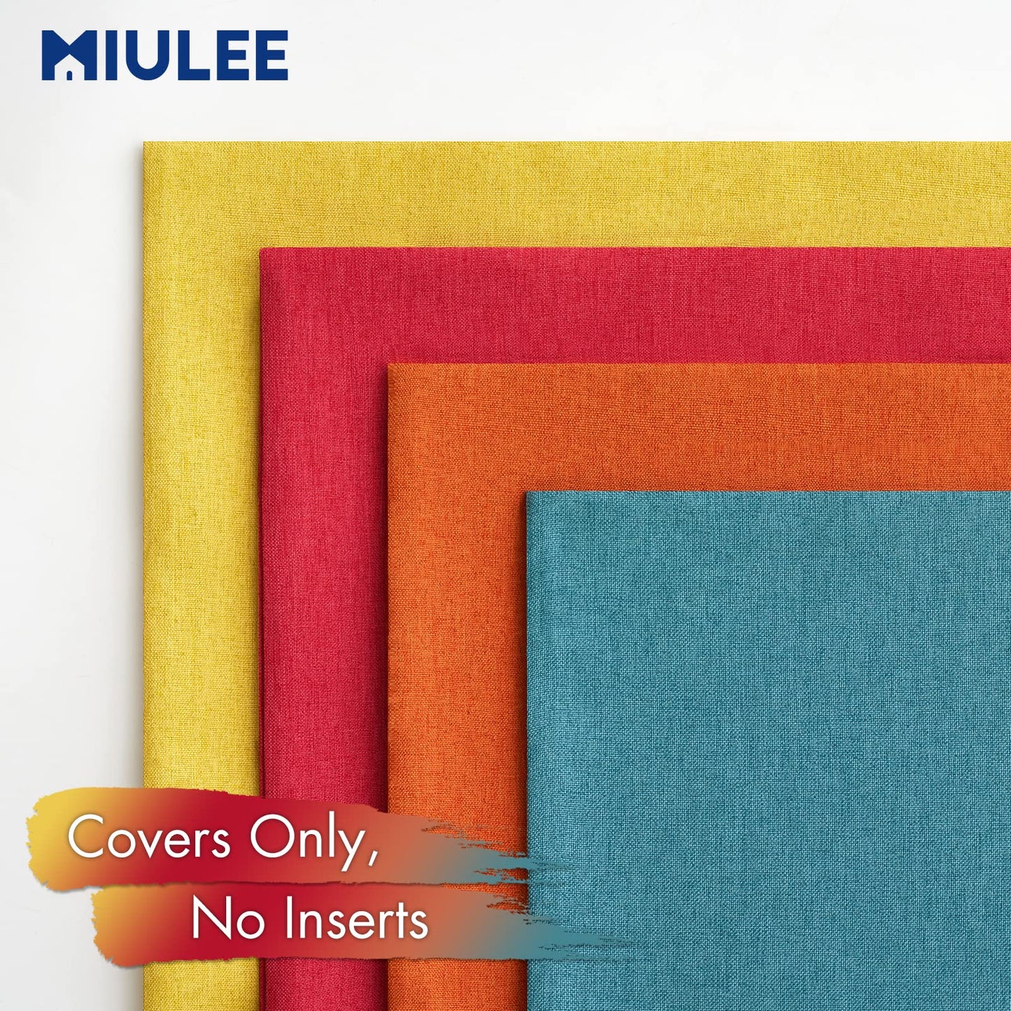 MIULEE Pack of 4 Decorative Outdoor Throw Pillow Covers Linen Waterproof Pillow Covers Farmhouse Cushion Cases for Fall Patio Garden Tent Balcony Couch Sofa18x18 inch Red/Turquoise