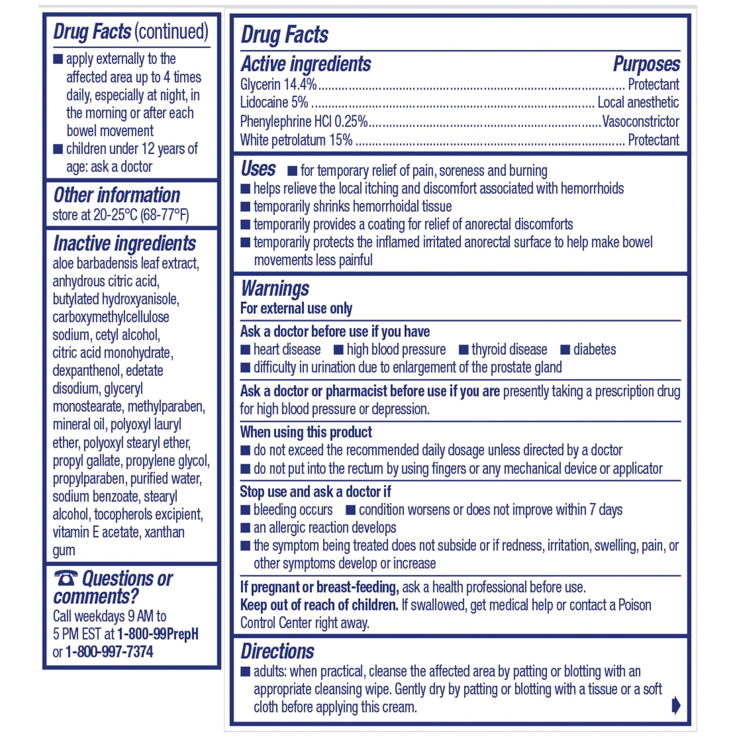 Preparation H Rapid Relief Hemorrhoid Cream with Lidocaine, Numbing Relief for Swelling, Pain, Burning and Itching - 0.75 Oz Tube