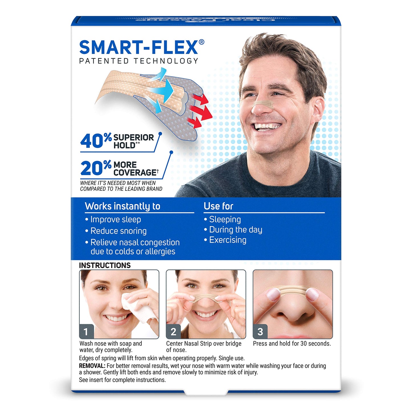 Clear Passage Nasal Strips Small to Medium, Tan, 50 Count | Works Instantly to Improve Sleep, Reduce Snoring, Relieve Nasal Congestion Due to Colds & Allergies