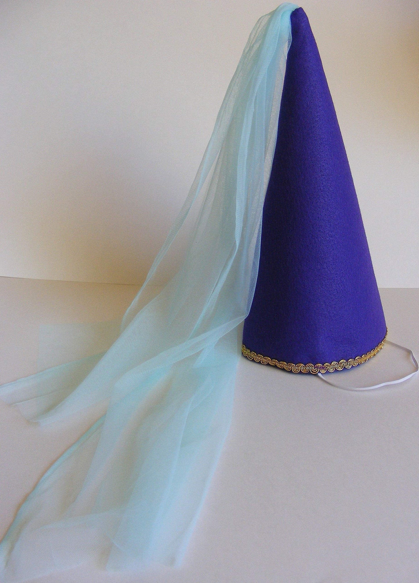 Felt Girls Princess Cone Hat Renaissance Veil Hat Medieval Tulle Hat Dress-up Play Birthday Party Halloween