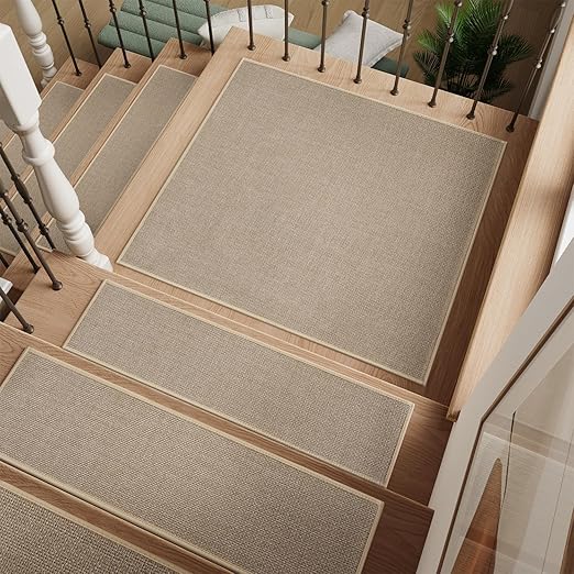 PADOOR Stair-Treads Non Slip 1PC, Stair Treads for Wooden Steps Rubber Backing Indoor, Carpet Stair Treads Residue Free, Stair Runner Durable Stair-Carpet Treads for Kids and Dogs 8"x30" Beige