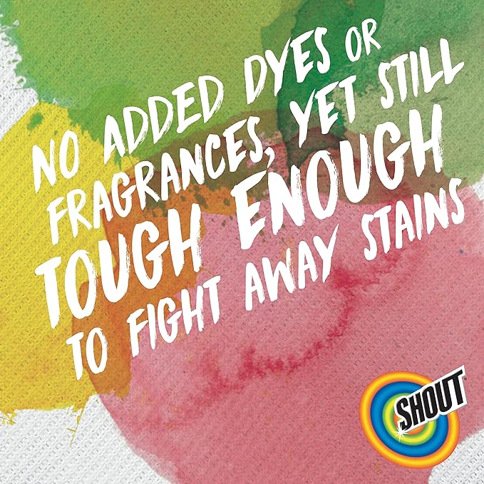 Shout Free Laundry Stain Remover, Active Enzyme Formula is Dye, Fragrance, and Bleach Free, Removes 100+ Types of Stains, including Baby Stains - 22oz Spray (Pack of 2)