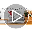Collapsible Dish Drying Rack Portable Dish Drainers for Kitchen Counter with Drainboard, Kitchen Sink Organizer Basket RV ...