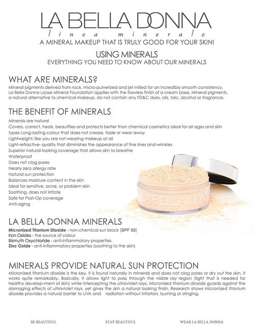 La Bella Donna Loose Mineral Foundation, Non-Chemical SPF50, Only 4 Ingredients, Reef-Safe, Non-Nano, Natural Mineral Makeup with Sun Protection | 10g | Honey
