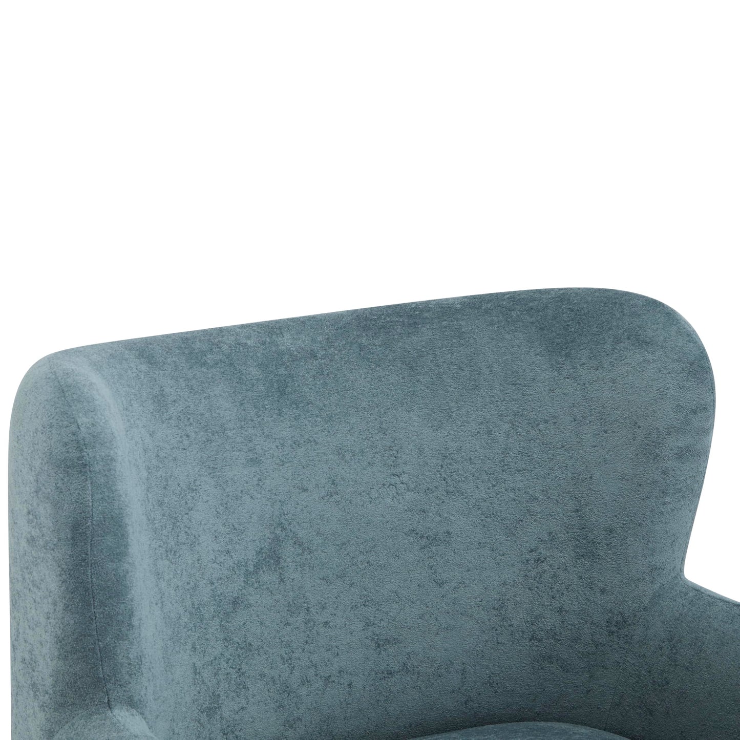 Christopher Knight Home Auden Wooden Low Profile Accent Chair, Velvet Upholstered Wingback Living Room Lounge Chair, Bedroom Comfy Reading Chair, Curved Backrest Single Sofa with Armrest, Dusty Blue