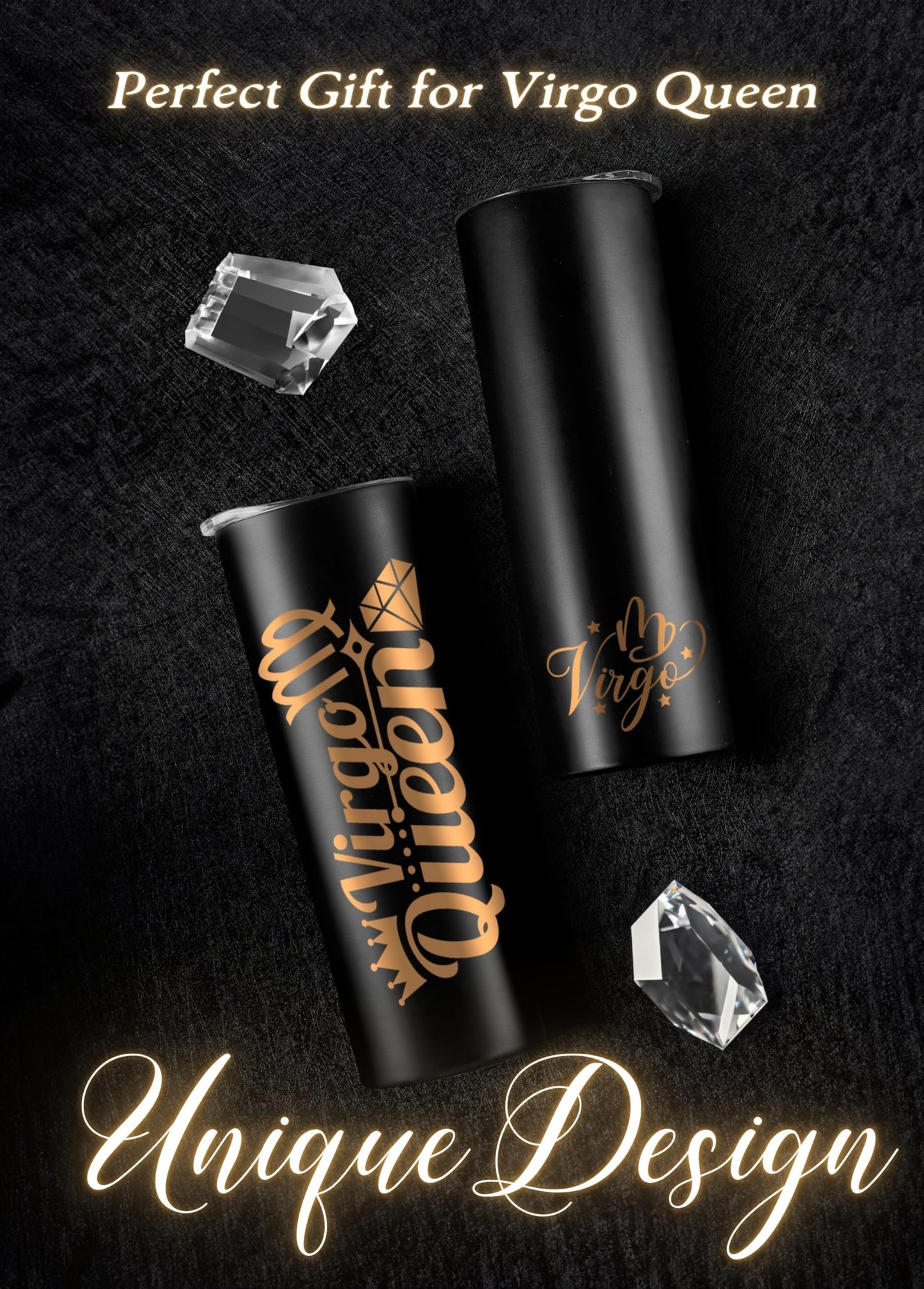 Onebttl Zodiac Gifts for Women, Best Friend Birthday Gifts for Her, 20oz Stainless Steel Tumbler, Printed Logo Black, Virgo