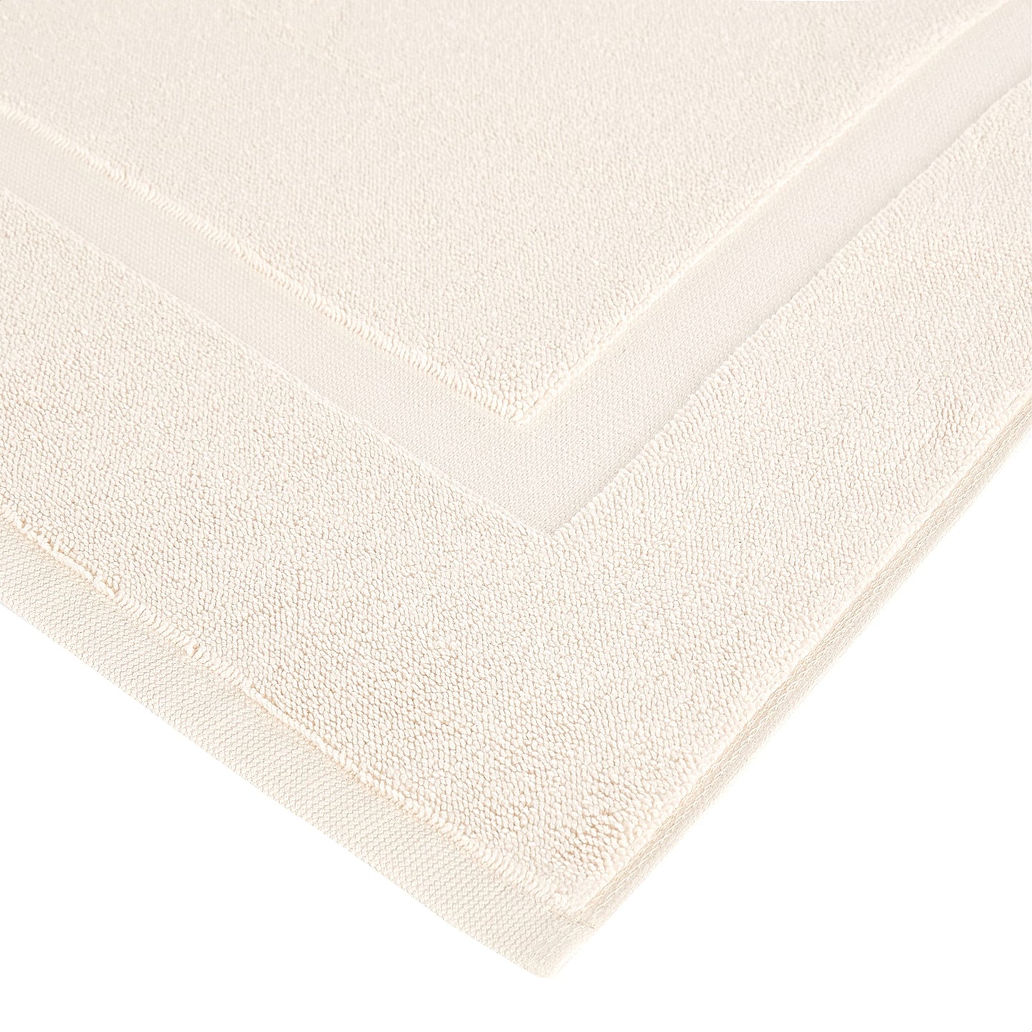 Amazon Basics Banded Bathroom Bath Rug Mat, Cream, 31" L x 20" W