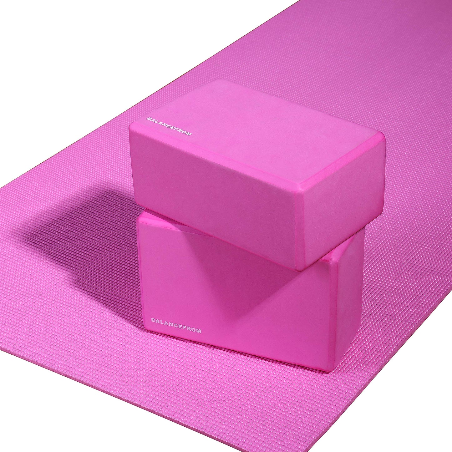 Fitvids 1/4-Inch High Density Thick Non Slip Yoga Mat with Knee Pad and Carrying Strap for Workout, Pilates, Gym Home Exercise, Pink