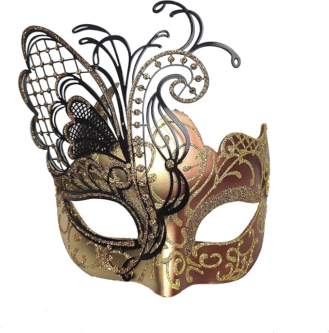 Ubauta Various Butterfly Rhinestone Metal Venetian Women Mask for Masquerade/Mardi Gras Party/Sexy Costume Ball/Wedding