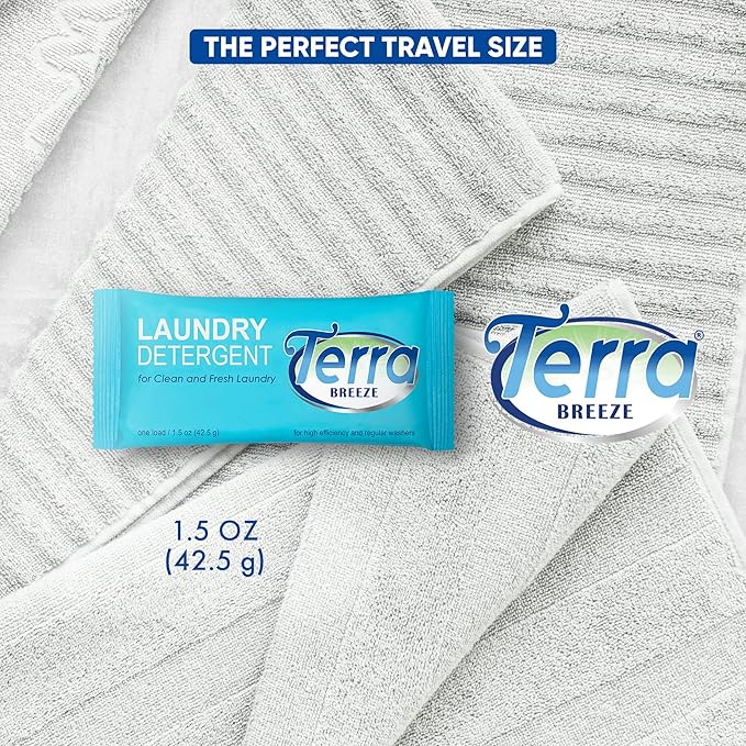 Terra Breeze Laundry Detergent Powder - 1.5 oz Individually Wrapped Packet (Case of 50)