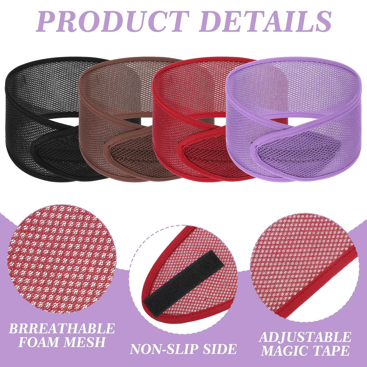 CIATBYYJ 4Pcs Mesh Hair Wraps, Thicker Soft Head Wraps for Black Women, Adjustable Stretchable Wrap Cap for Women Long Short Hai