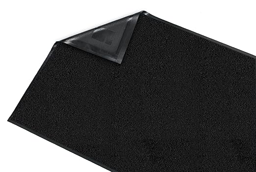Guardian Platinum Series Indoor Wiper Floor Mat, Rubber with Nylon Carpet, 2'x10', Black