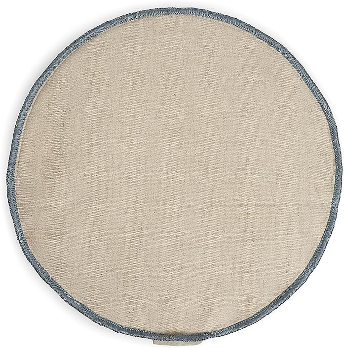 Organic Round Meditation Cushion by renoo - Durable Comfortable Cotton, Linen, Hemp - Modern Zafu - Buckwheat Floor Pillow Yoga Bolster in 15 Colors Removable Cover - 15 inches - Dune