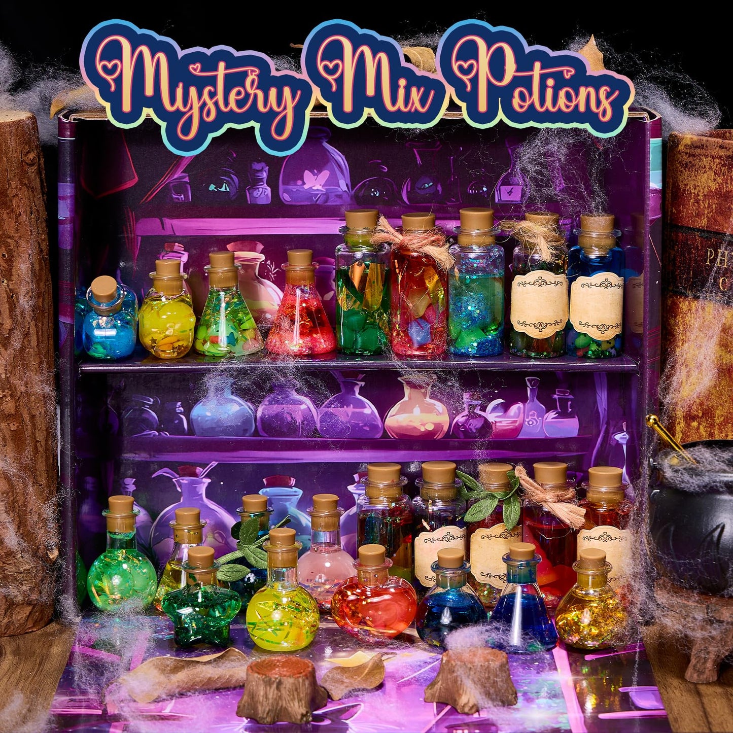QLRR Mystery Mix Potion Craft Kits for 6 7 8 9 10 11 12+ Year Old Girls DIY Best Birthday Gift for Girls & Boys ，Mix 24 Fairy Bottles Potion Gifts Kids 6-8 Year Old Girl Birthday Gift