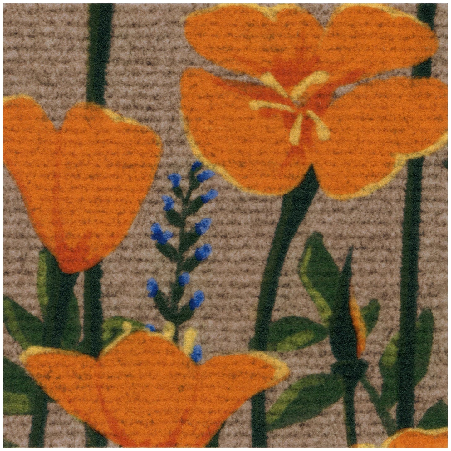RUGGABLE Washable Front Doormat – Poppy Fields 2x3 Indoor/Outdoor Doormat – Fade–Resistant, Durable, Non–Slip with Standard Pad – Welcome Mat for Entryway, Hallway, Bathroom, & Decor