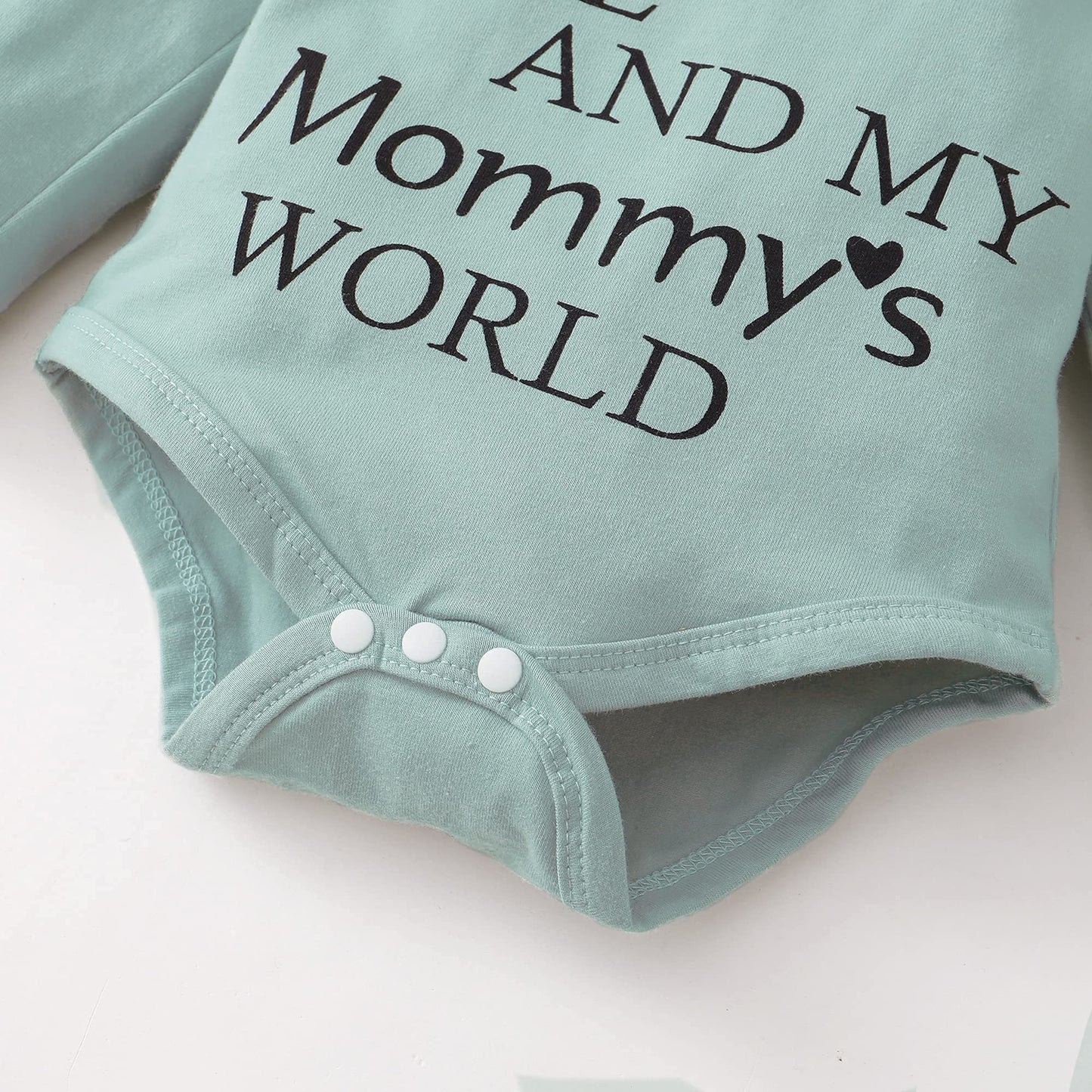 SUNNY PIGGY Baby Girl Clothes Newborn Outfit Infant Winter Fall One Piece Set Letter Print Flower Pants Set Long Sleeve Romper Baby Girl's Clothing with Headband 3-6 Months Green 4PCS