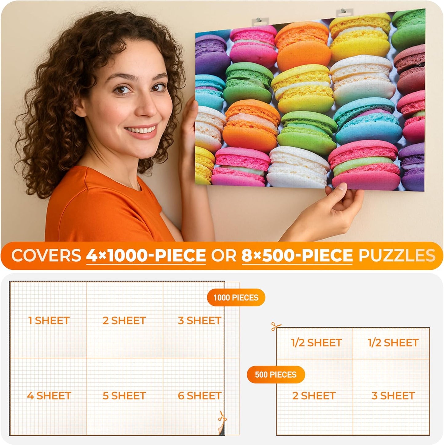 Newverest 24-Pack Puzzle Glue Sheets 10×10″ – Preserve & Display 4 × 1000-Piece Jigsaw Puzzles – Peel & Stick Puzzle Saver with 8 Adhesive Hangers – No Glue, No Mess, Ships Flat, Gift-Ready Box