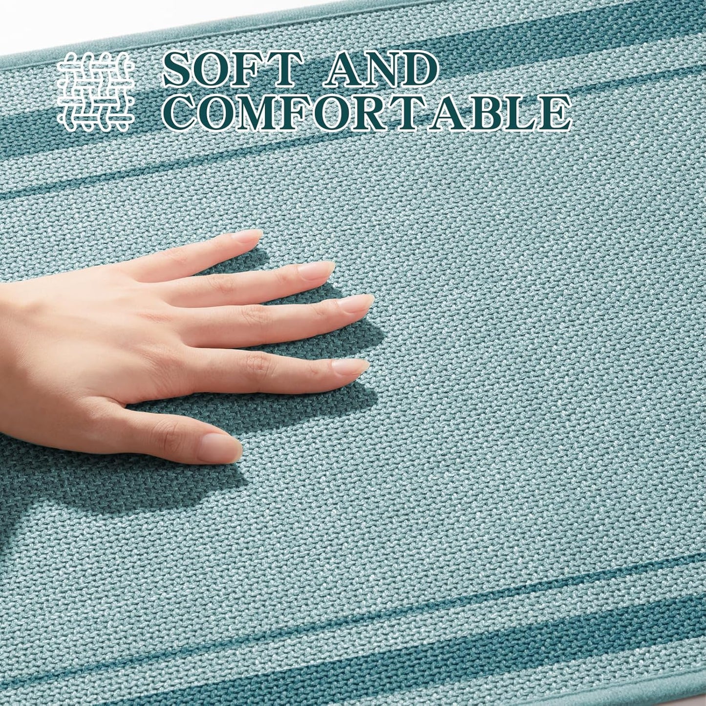 chakme Bathroom Rugs Mat 24x17, Ultra Thin Non Slip Bath Mat Small Quick Dry Absorbent Bath Mat for Bathroom Floor, (Light Blue, 24"x17")