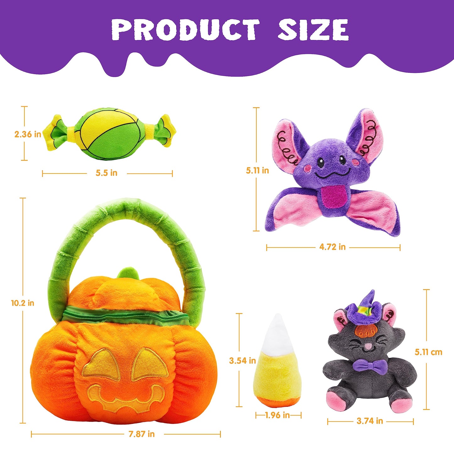 JOYIN Baby's Pumpkin Halloween Playset with 8 Fun Play Pieces, Halloween theme decoration, School Classroom Supply, Party Favor Supplies, Goodie Bags Stuffers Fillers, Toy and Prizes, Treats Gifts