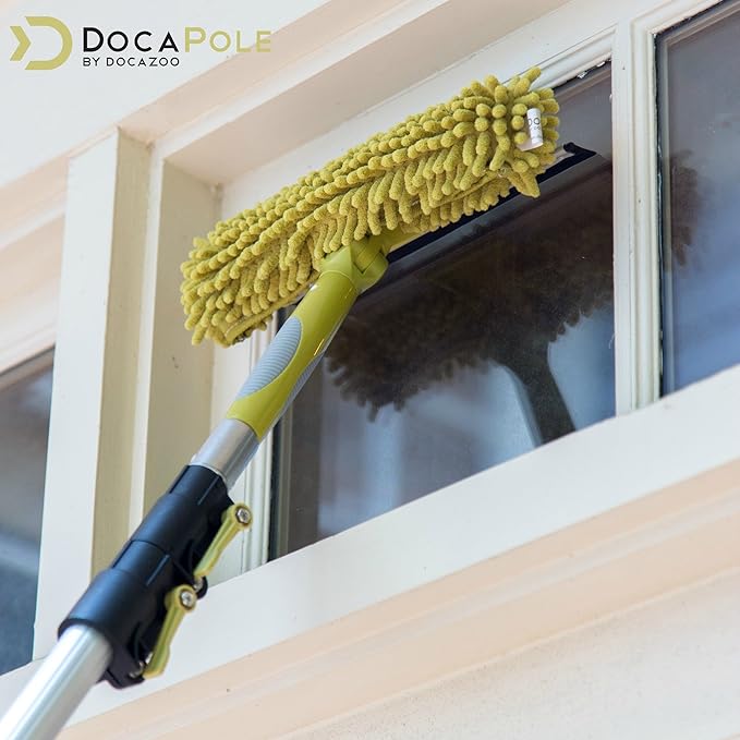 DOCA Telescoping Pole Attachment - Extension Pole for Cleaning, Feather Duster, Window Washing Kit, Paint Roller, Window Squeegee - High Reach Extendable Kit for Indoor & Outdoor - Squeegee Scrubber