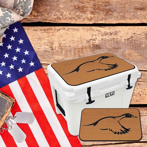 USATuff SeaDek EVA Mat Cooler Pad fits YETI 35 Tundra | Peel & Stick Application | Non Slip Comfort Accessories - Duck Solo Hunting Outdoorsman (Mocha-Black)