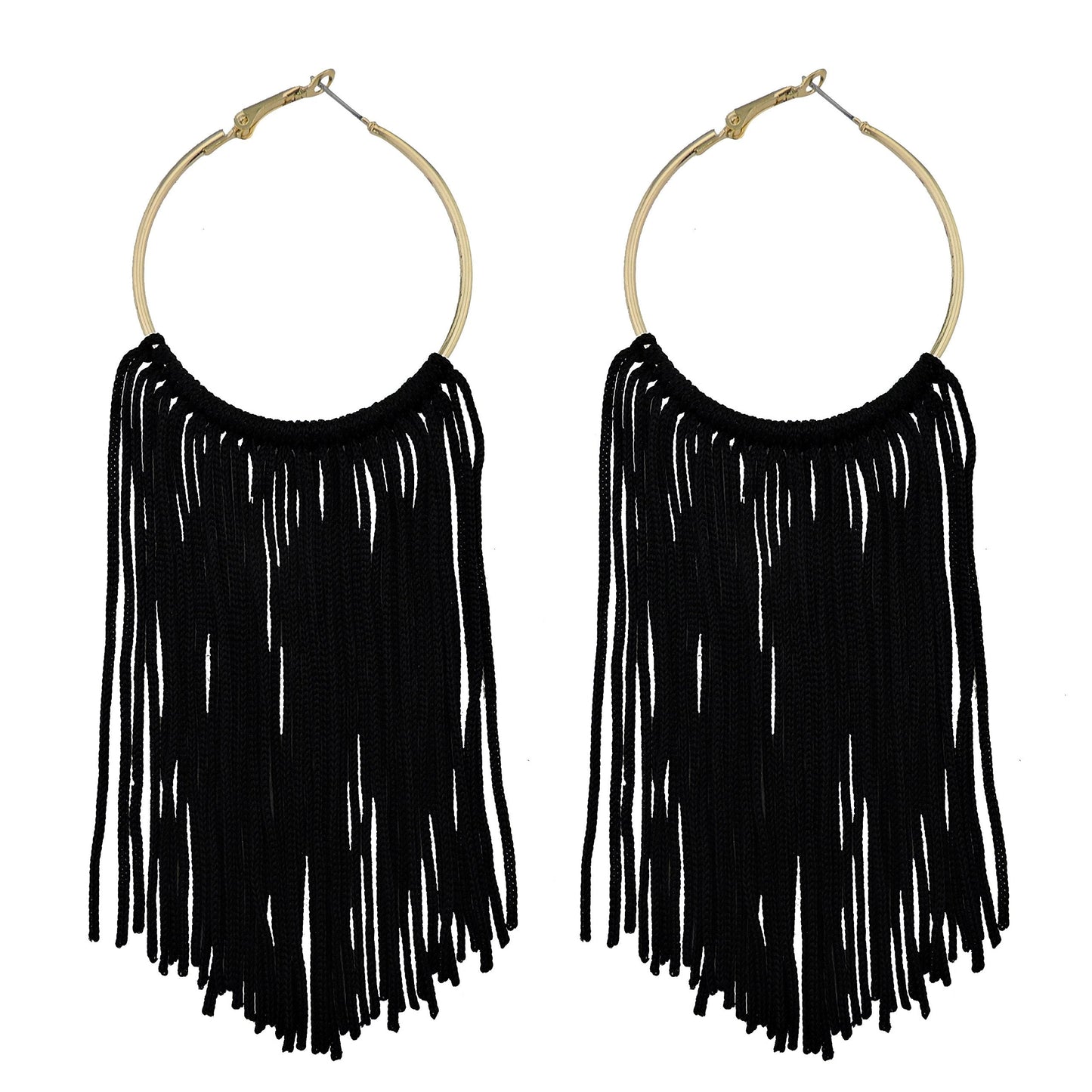 Coiris Boho Tassel Earrings for Women Bohemian Hoop Drop Tassels Western Earrings Statement Dangle Country Earrings Summer Beach