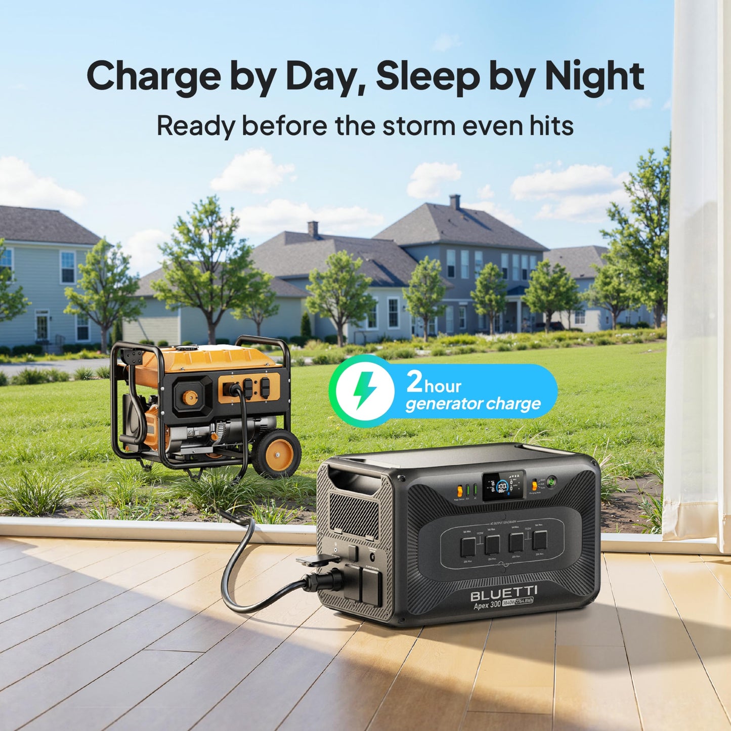 BLUETTI Apex 300 Solar Generator & 2 B300K, 8294.4Wh LFP Battery Backup with 6 3840W AC Outlets (7680W Surge), 120V/240V Dual Voltage Output, Modular Power for Home, RV and Emergencies