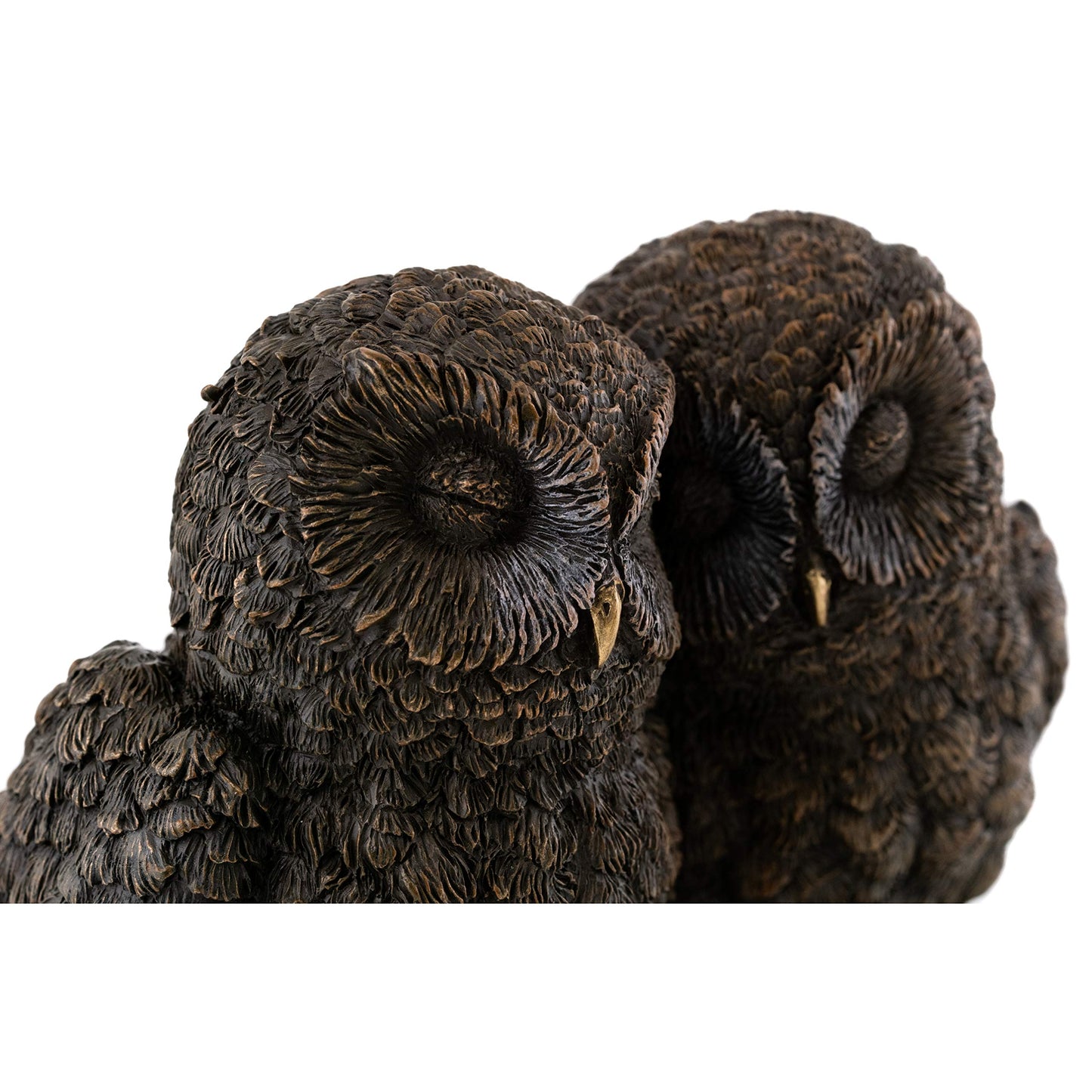 Top Collection Owl Lovers Statue on Tree Branch - Sleeping Great Horned Owl Sculpture in Premium Cold Cast Bronze- 5-Inch Collectible Animal Figurine